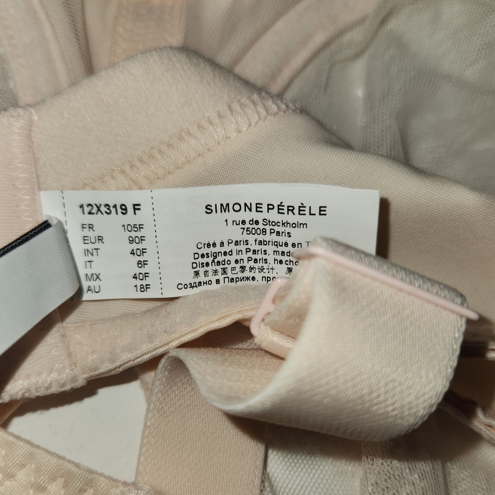 SIMONE PERELE 12X319 Delice Full Coverage Underwire Plunge Bra Blush SZ 40F New - Picture 5 of 6